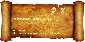 Puchner Kaplony névjegykártya